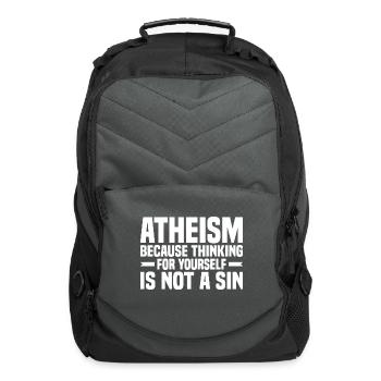 Atheism sayings | gifts for atheists faith - Computer Backpack - charcoal - Front