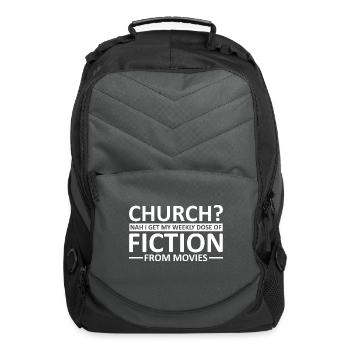 Atheist Sayings | Atheism Religion Gifts - Computer Backpack - charcoal - Front