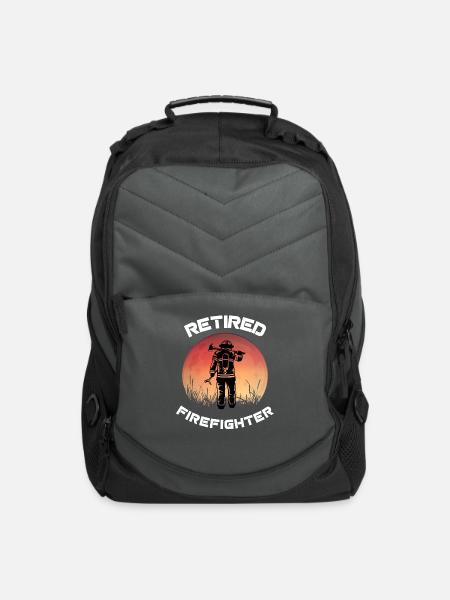 Retired Firefighter Sunset Silhouette Tribute - Computer Backpack - charcoal
