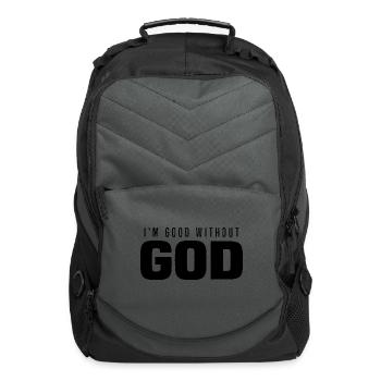 Atheist Sayings | Atheism Religion Gifts - Computer Backpack - charcoal - Front