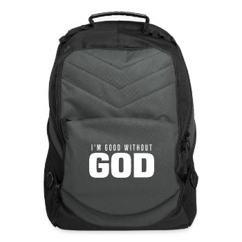 Atheist Sayings | Atheism Religion Gifts - Computer Backpack - charcoal - Front