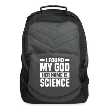 Atheist sayings | atheism skeptic gifts - Computer Backpack - charcoal - Front
