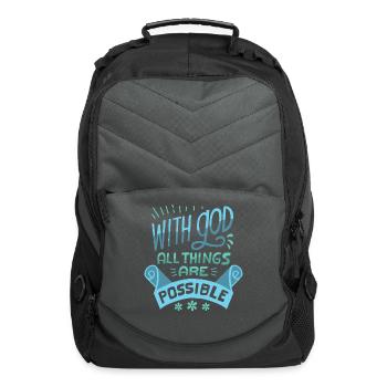With God All Things Are Possible Religious - Computer Backpack - charcoal - Front