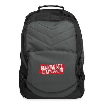 running late is my cardio - Computer Backpack - charcoal - Front
