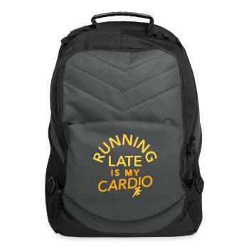 running late is my cardio - Computer Backpack - charcoal - Front