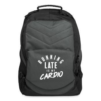 running late is my cardio - Computer Backpack - charcoal - Front