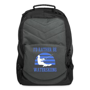 Water Ski Id Rather Be Water Skiing - Computer Backpack - charcoal - Front
