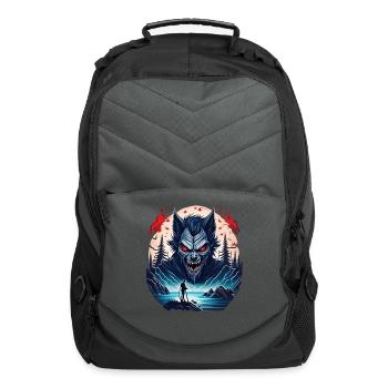 Scary Halloween Party Costume Werewolf Fishing - Computer Backpack - charcoal - Front