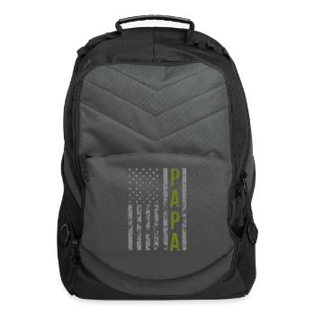 Papa American Flag - Computer Backpack - charcoal - Front