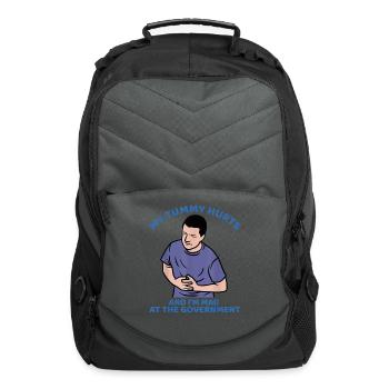 my tummy hurts and i m mad at the government - Computer Backpack - charcoal - Front