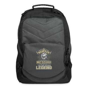 Messiah Name T Shirt - Messiah Eagle Lifetime Memb - Computer Backpack - charcoal - Front