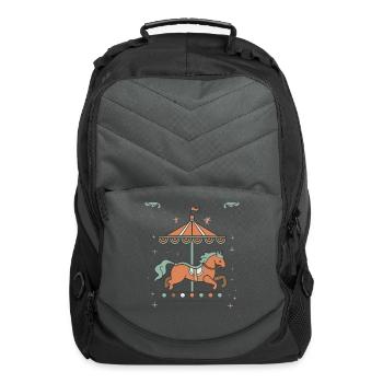 Carousel Horse Design - Computer Backpack - charcoal - Front