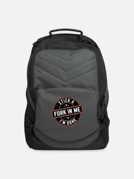 Stick A Fork In Me I'm Done 12 - Computer Backpack - charcoal