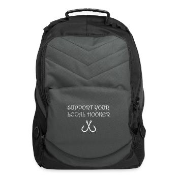 Support Your Local Hooker Funny Fishing - Computer Backpack - charcoal - Front