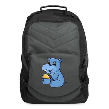Hippopotamus Eating Tacos - Computer Backpack - charcoal - Front
