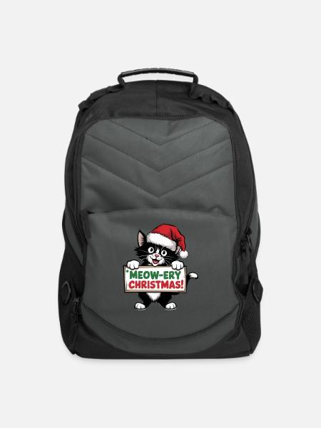 Meow-ery Christmas - Computer Backpack - charcoal