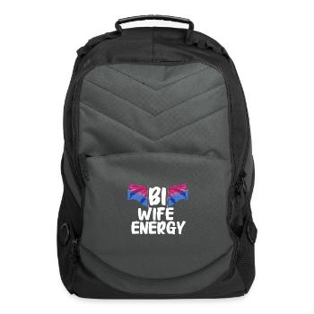 Bi Wife Energy LGBTQ Bisexual Pride Flag - Computer Backpack - charcoal - Front