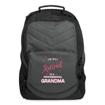 I'm not Retired, I'm a Professional Grandma - Computer Backpack - charcoal - Front