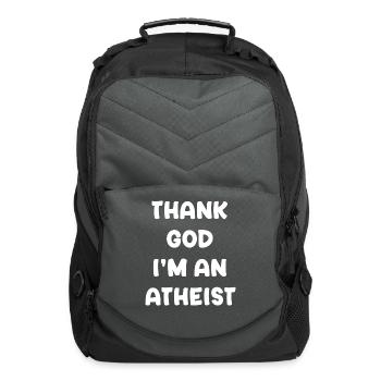 Thank God Im An Atheist green - Computer Backpack - charcoal - Front