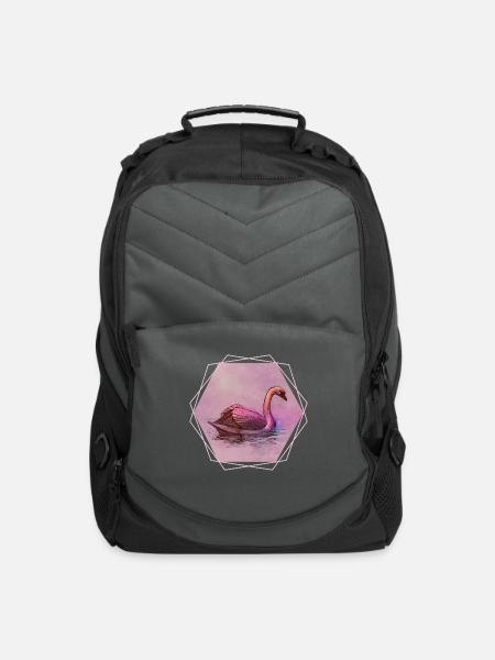 Swan Painting - Computer Backpack - charcoal