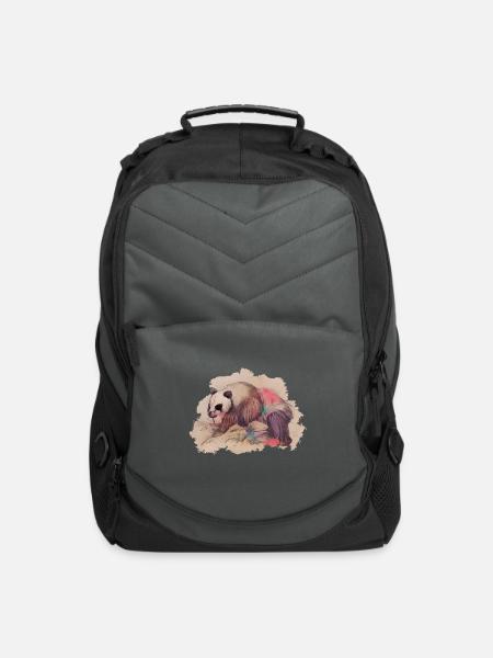 Vintage Panda Bear - Computer Backpack - charcoal