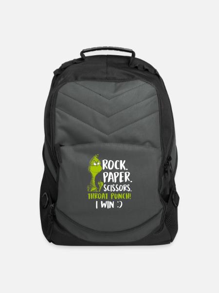 Rock Paper Scissors Throat Punch - Computer Backpack - charcoal