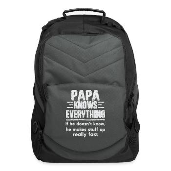 Papa Know Everything - Computer Backpack - charcoal - Front