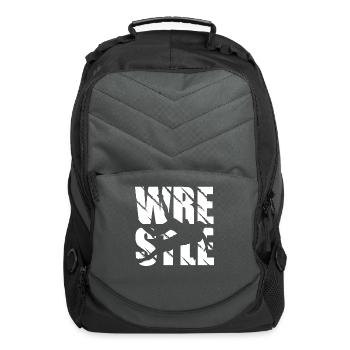 Wrestle design wrestle and wrestling - Computer Backpack - charcoal - Front