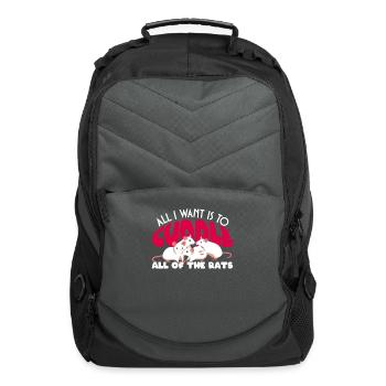 Rat Cuddling Rodent Cuddle Rat Lovers - Computer Backpack - charcoal - Front