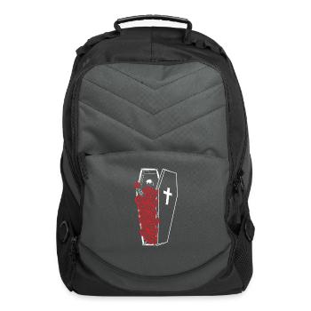 Gothic Skull Roses Death Grave Aesthetic Dark - Computer Backpack - charcoal - Front