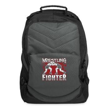 Wrestling Fighter Wrestle Wrestler Hobby - Computer Backpack - charcoal - Front