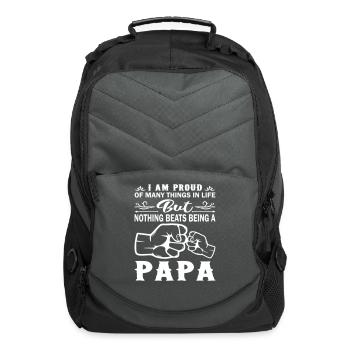 Proud A Papa - Computer Backpack - charcoal - Front