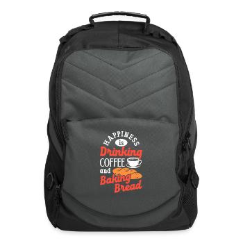 Baking Bread Drinking Coffee Caffeine Bread Baker - Computer Backpack - charcoal - Front