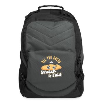 Bread Baking Cute Knead Bakery Pastry Bread Baker - Computer Backpack - charcoal - Front