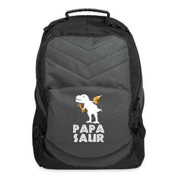 Papasaur T-rex Dinosaur - Computer Backpack - charcoal - Front