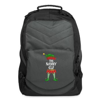 Nanny Elf Family Matching Group Christmas Party - Computer Backpack - charcoal - Front