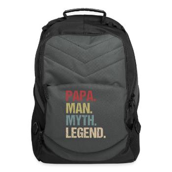 Papa Man Myth Legend For Papa Dad Father - Computer Backpack - charcoal - Front
