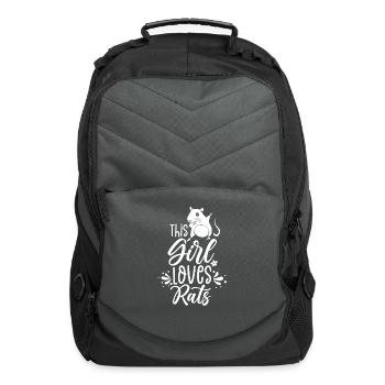 This Girl Loves Rats Lover Animal Cute Rat - Computer Backpack - charcoal - Front