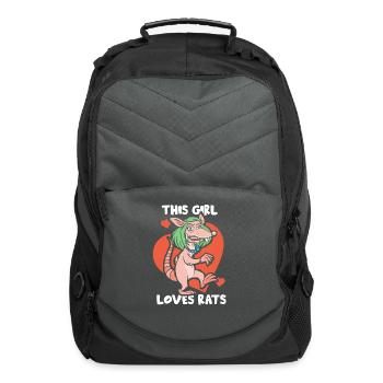 This Girl Loves Rats Cute Animal Rat Lover - Computer Backpack - charcoal - Front