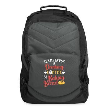 Baking Bread Drinking Coffee Caffeine Bread Baker - Computer Backpack - charcoal - Front