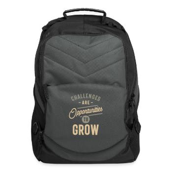 Growth Through Challenges - Motivational Quote - Computer Backpack - charcoal - Front