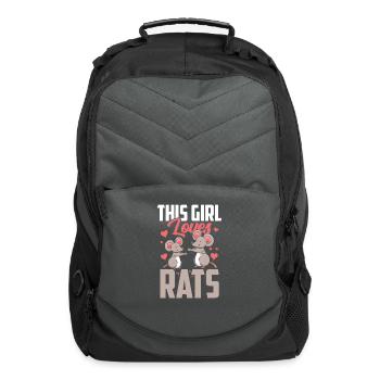This Girl Loves Rats Animal Rat Cute Lover - Computer Backpack - charcoal - Front