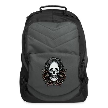 Skull And Roses Tattoo - Computer Backpack - charcoal - Front