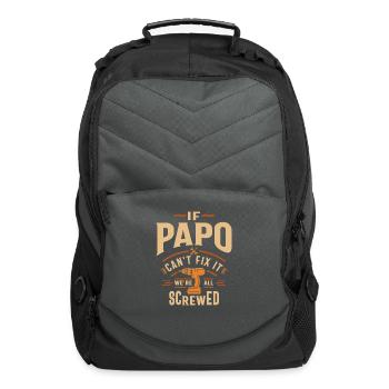 If Papo Cant Fix It Funny Handyman Grandpa - Computer Backpack - charcoal - Front