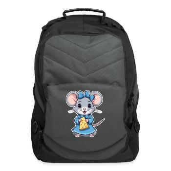 Cute mouse with cheese - Computer Backpack - charcoal - Front