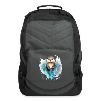 Otter In Water - Computer Backpack - charcoal - Front