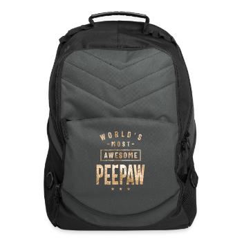 World's Most Awesome Peepaw - Funny Grandpa - Computer Backpack - charcoal - Front
