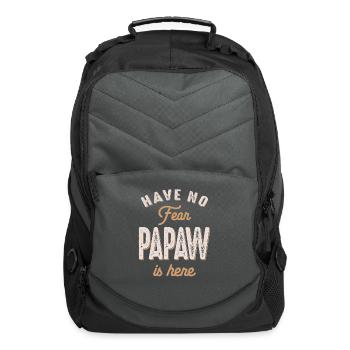 Have No Fear Papaw Is Here Funny Father's Day - Computer Backpack - charcoal - Front