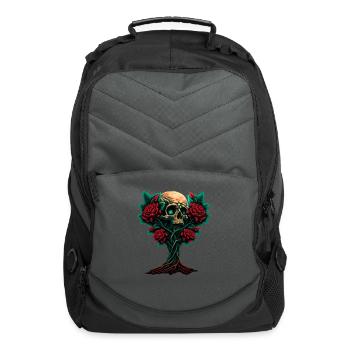 Tree with skull and roses - Computer Backpack - charcoal - Front