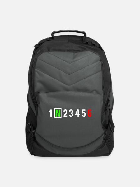Motorcycle gear shift racing biker heartbeat - Computer Backpack - charcoal